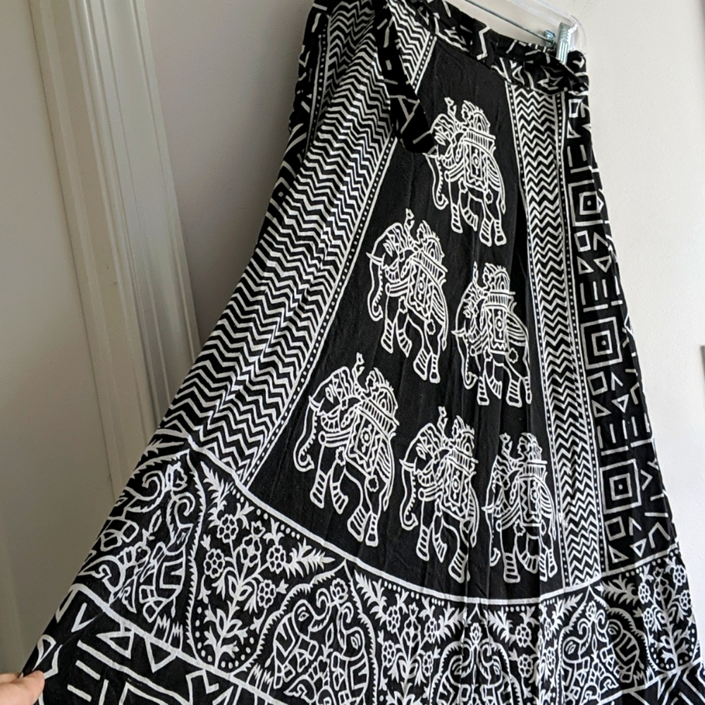 Elephant Print True Wrap Skirt Elephant Wrap Skirt
